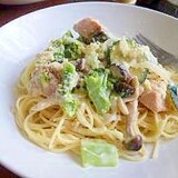 野菜たっぷり鮭のクリームスパゲティ